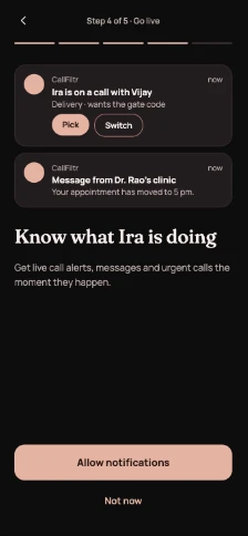 CallFiltr app: Your call updates